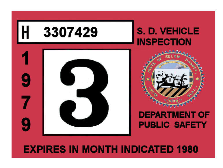(image for) 1979-80 South Dakota INSPECTION Sticker